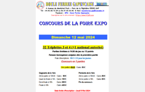 Concours Foire Expo (12 mai) : informations importantes