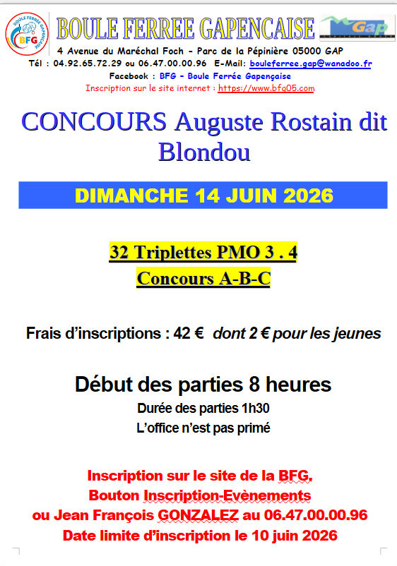 CONCOURS LE BLONDOU 32 TRIPLETTES PMO A-B-C