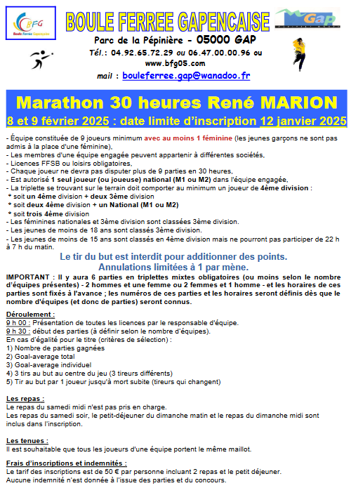 30 heures René Marion 2025