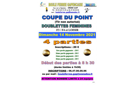 Coupe du point BFG en doublettes féminines