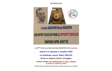 35ème marathon 30h René MARION