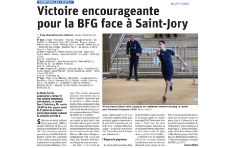 VICTOIRE de la BFG face à SAINT-JORY