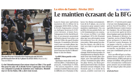 Rétrospective BFG - Février 2023