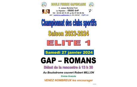 Match capital ce week-end contre ROMANS à domicile